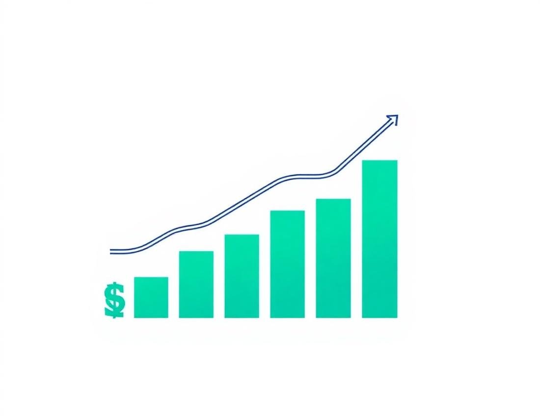 Rising bar chart illustrating increased collections