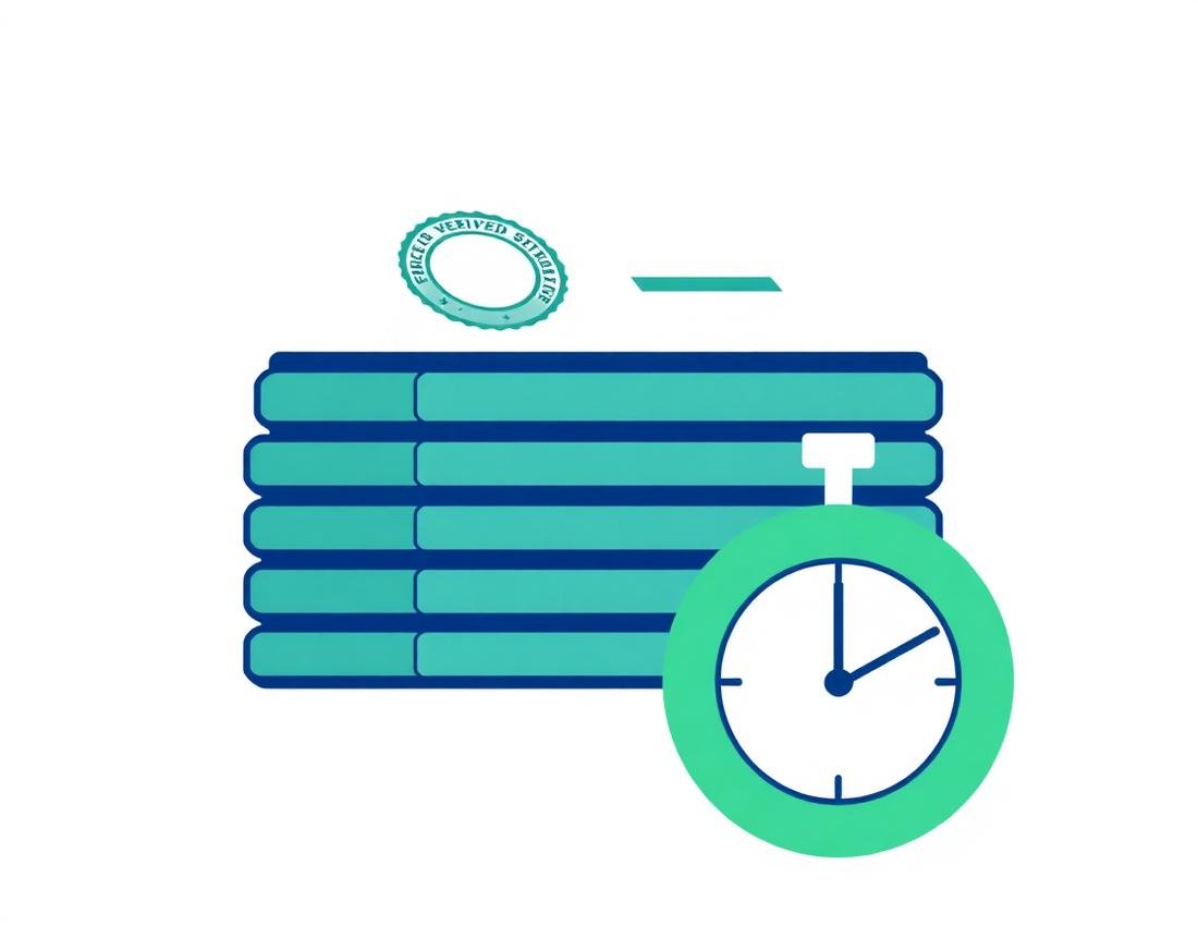 Verified credentialing documents with a stopwatch